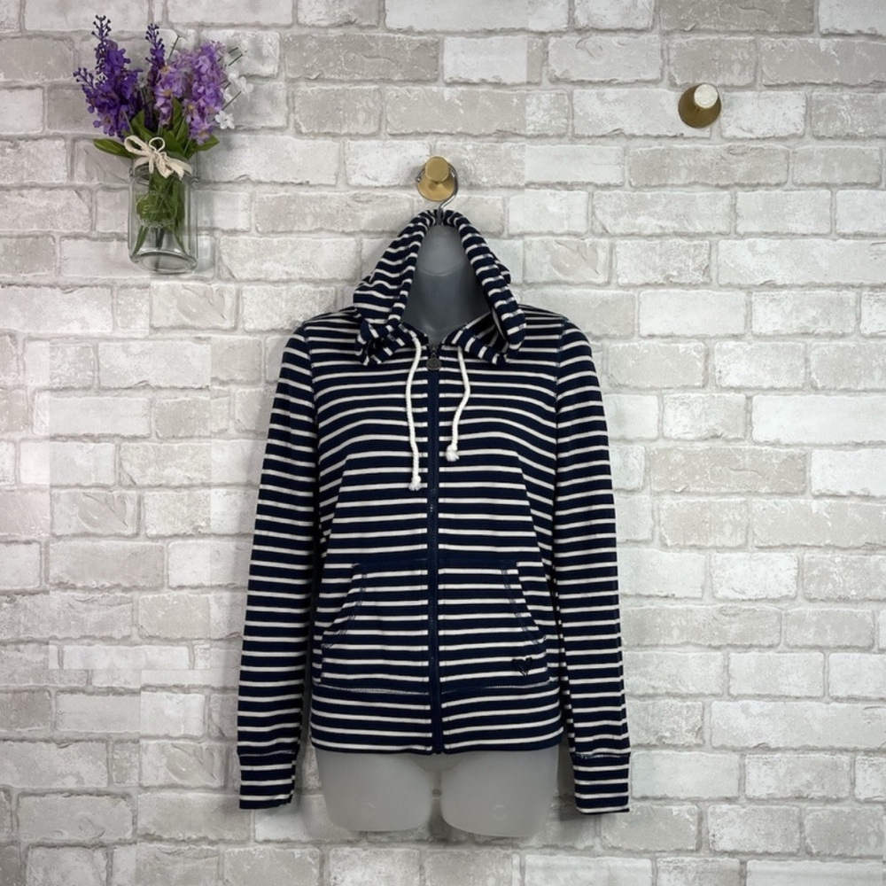 Roxy Navy and White Striped Hoodie